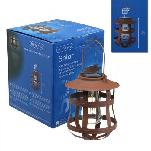 Floristik24 Decorative lamp, lamp for the garden, solar lantern warm white Ø15cm H18cm
