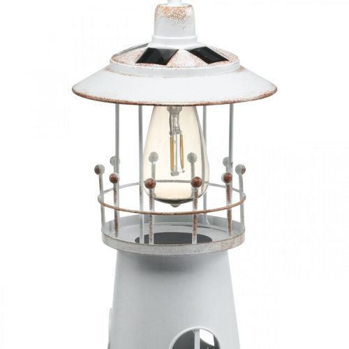 Floristik24 Lighthouse with lighting, solar light, warm white, maritime garden decoration H47cm Ø18cm