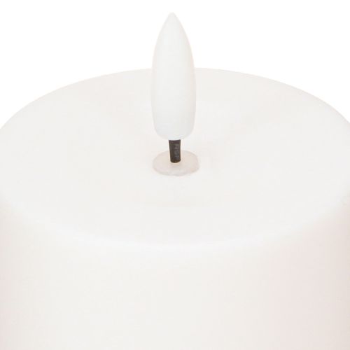 Floristik24 Solar Candle LED Candle with Timer White Warm White Ø7cm H12.5cm