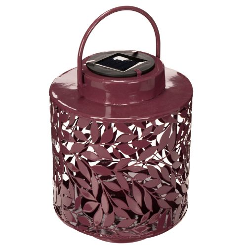 Floristik24 Lantern with leaf motif, solar powered, for atmospheric outdoor lighting, 25cm