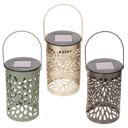 Floristik24 Solar lantern outdoor garden lighting with delicate pattern for summer nights 22cm 3pcs