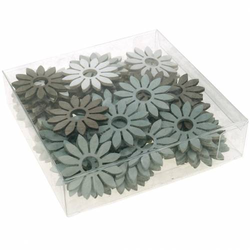 Floristik24 Summer flowers wooden decoration flowers brown, light grey, white scatter decoration 72 pcs