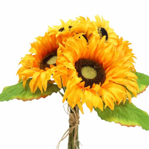 Decorative bouquet of sunflowers bunch yellow 30cm
