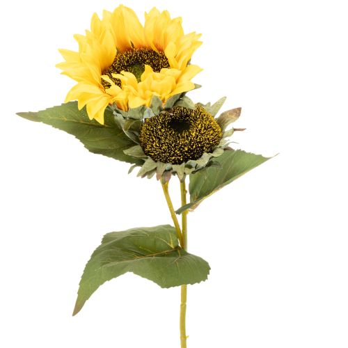 Product Artificial sunflower with realistic leaves and blossoms, 58cm, 3 pieces