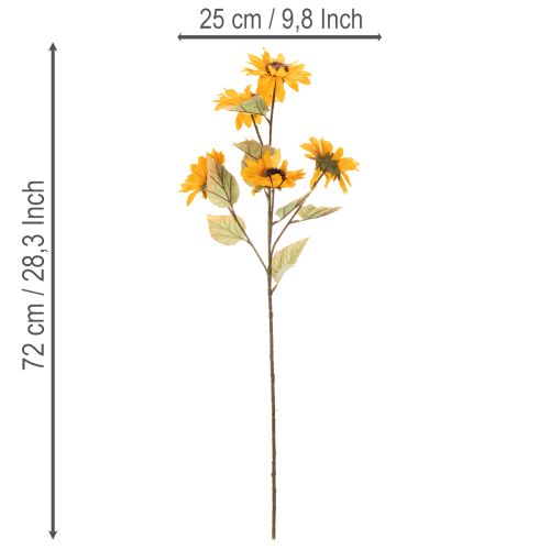 Artificial Sunflower Flower, Lifelike Decoration, 72cm, 2 Pieces | Floristik24.ie