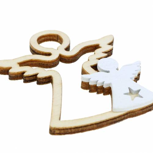 Product Scattered decoration angel and elk natural / white 24pcs