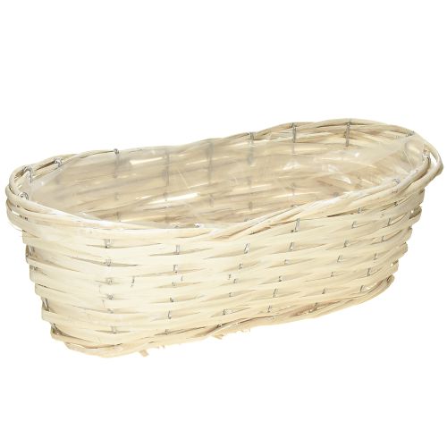 Product Chip basket willow white washed plant basket 38×18×12cm