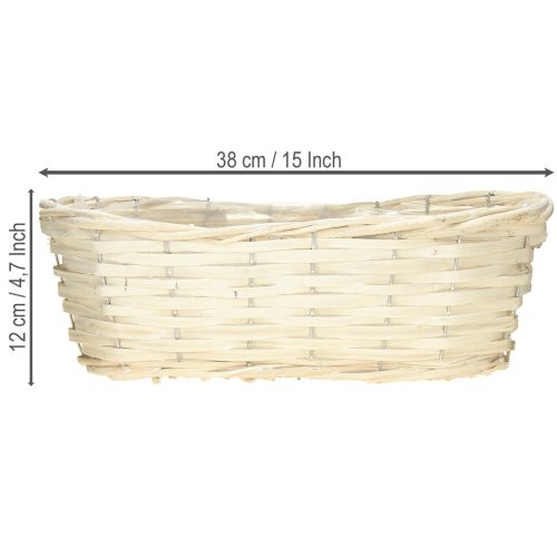 Product Chip basket willow white washed plant basket 38×18×12cm