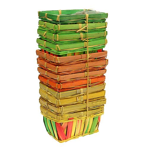 Floristik24 Span basket square multicolored 15cm 12pcs