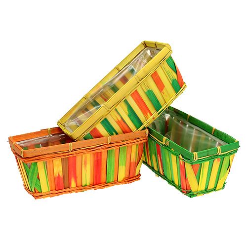 Product Chip basket square multicolored 25cm 9 pcs