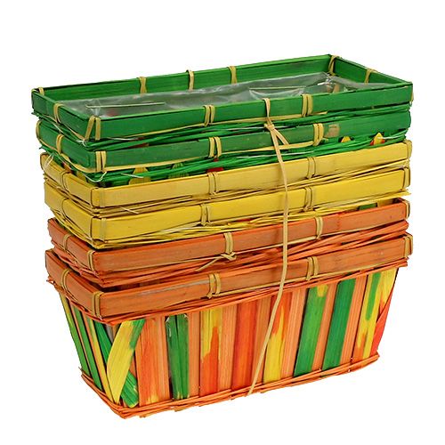 Product Chip basket square multicolored 25cm 9 pcs