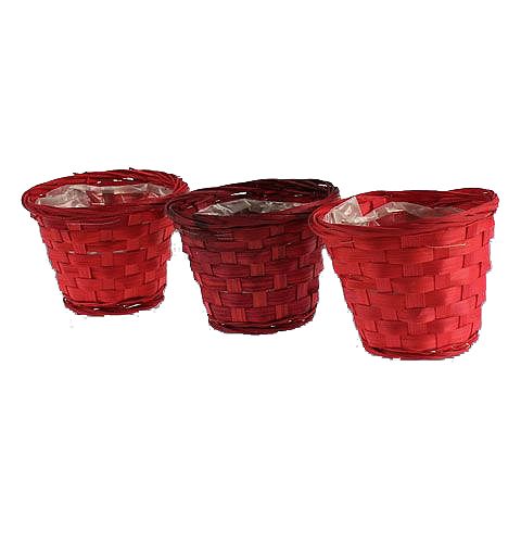 Floristik24 Chip basket dark and light red Ø12cm 10pcs