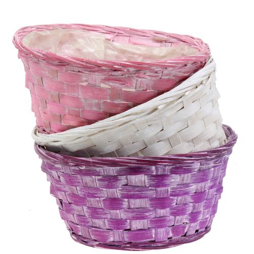 Floristik24 Chip bowl round purple / white / pink Ø19cm 8pcs