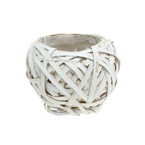 Floristik24 Chip basket round white Ø15cm