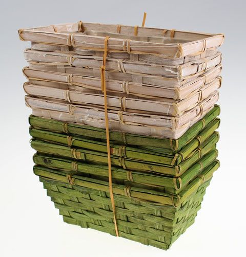 Chip basket set square green / white 10pcs | Floristik24.ie