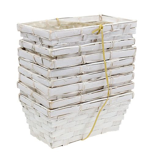 Floristik24 Chip basket set square whitened 20cm x 11cm 8 pcs