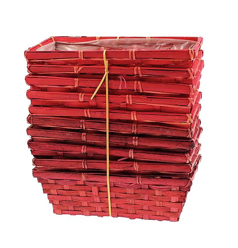 Floristik24 Chip basket set square red 25x12x9cm 10pcs