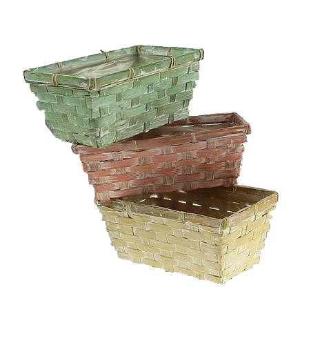 Floristik24 Chip basket set, square, multicolored 30 / 12cm 6pcs