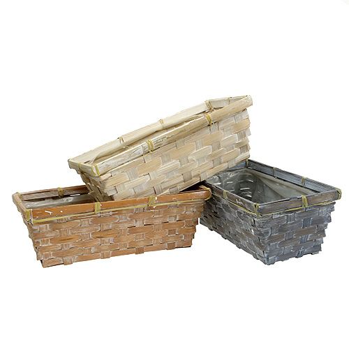 Chip basket set plant basket white/grey/brown 6 pieces 25/12cm