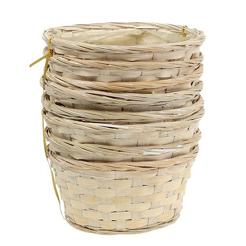 Floristik24 Chip tray round whitened 8pcs. Ø20cm