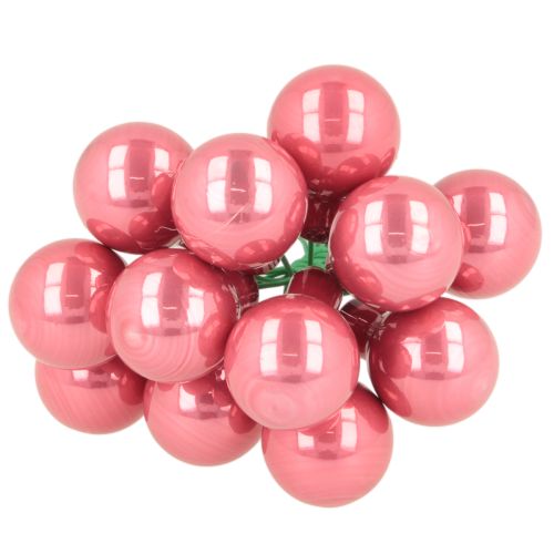 Christmas baubles on wire, set mini shiny mirrored berries, 20mm, 140 pieces | Floristik24.ie