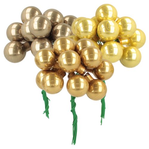 Mini Christmas baubles on wire, mirrored berries, glossy, 20mm, 140 pieces buy online | Floristik24.ie