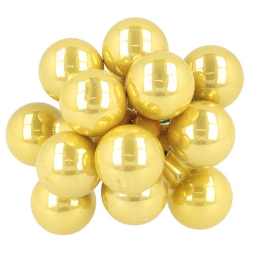 Mini Christmas baubles on wire, mirrored berries, glossy, 20mm, 140 pieces | Floristik24.ie