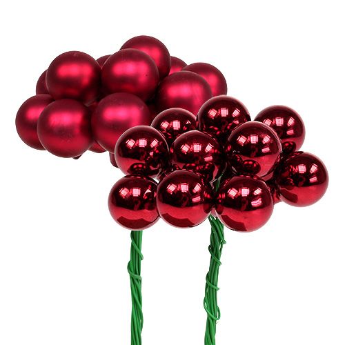 Mirror Berries 20mm Red 140 pcs