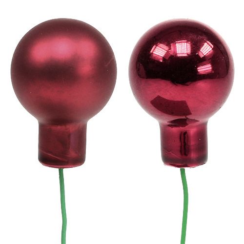 Product Mini Christmas ball red, pink glass mirror berries Ø20mm 140p