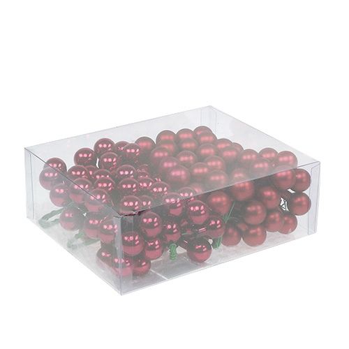 Floristik24 Mini Christmas balls red, pink glass mirror berries Ø20mm 140 pcs