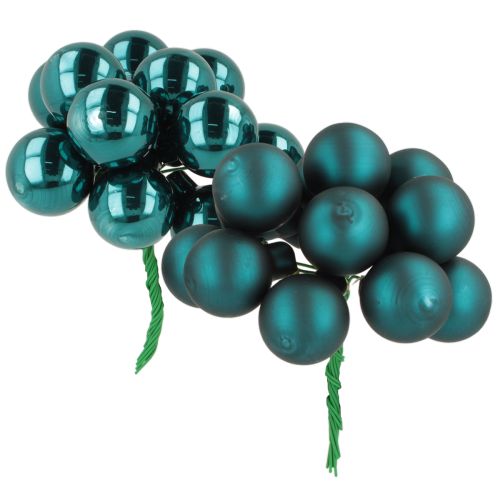 Mini Christmas baubles in glossy matte mix with mirrored berries, 20mm, 140 pieces