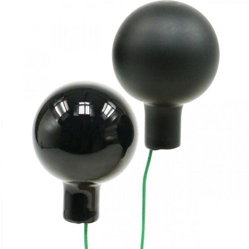 Product Mini Christmas balls on wire black glass Ø20mm 140p