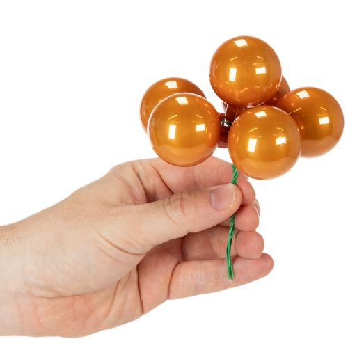 Mini Christmas baubles on wire, mirrored berries, colorful, 40mm, 32 pieces | Floristik24.ie