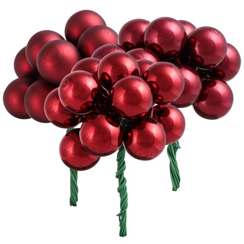 Product Mirror Berries Wire Glass Balls Bordeaux Mix Ø20mm 140 Pcs