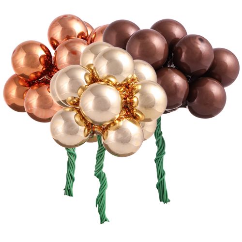 Christmas Baubles on wire Gold Brown Apricot Ø20mm 140pcs