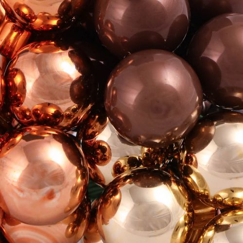 Product Christmas Baubles on wire Gold Brown Apricot Ø20mm 140pcs