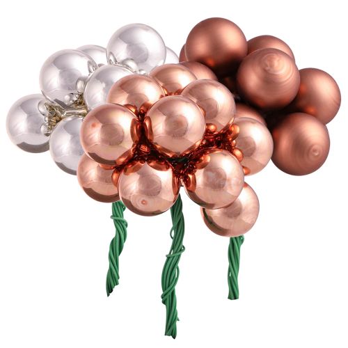 Mirror Berries Glass Christmas Silver Apricot Ø20mm 140 pcs