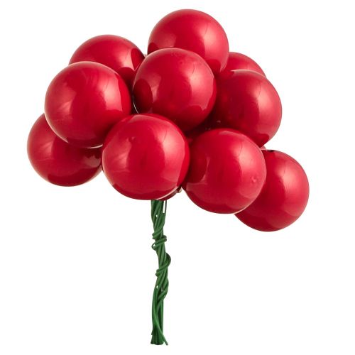 Floristik24 Spiegelbeeren Glass Christmas Baubles Red Ø25mm 140 pcs