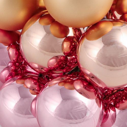 Product Mirror Berries Glass Balls Wire Apricot Pink Ø40mm 32 pcs