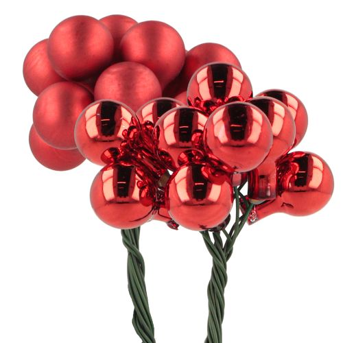 Mirror Berries Red Matt, Glossy Ø1.5cm 140 pcs