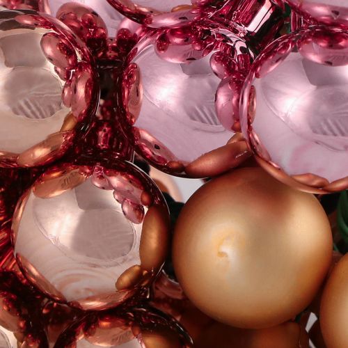 Product Christmas Baubles on Wire Glass Apricot Pink 25mm 140pcs