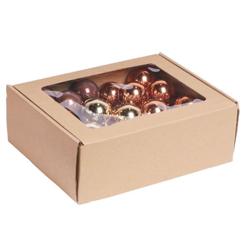 Floristik24 Mirror Berries Christmas Baubles Gold Brown Ø40mm 32 pcs