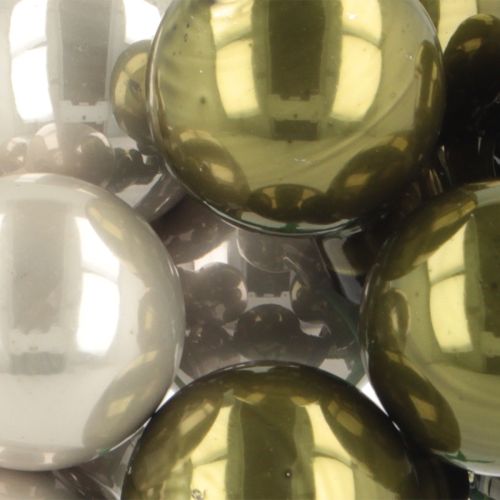 Product Mirror Berries Christmas Baubles Green Silver Ø20mm 140pcs