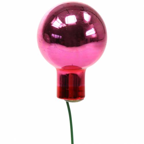 Floristik24 Christmas decoration mirror berries glass pink Ø2cm 144p
