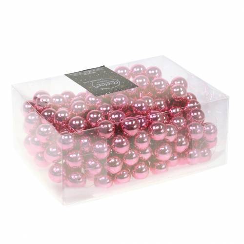 Floristik24 Christmas decoration mirror berries glass pink Ø2cm 144p