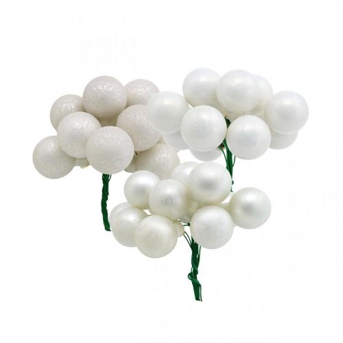Product Mini Christmas Ball White Marbled Mirror Berries Ø20mm 140 pcs