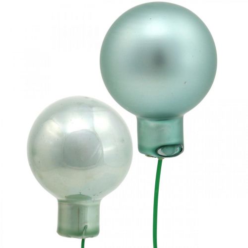 Floristik24 Mini Christmas balls mint mirror berries glass Ø25mm 140pcs