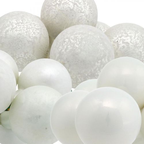Floristik24 Mini Christmas ball white mirror berries glass Ø40mm mix 32pcs