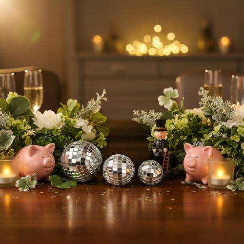 Decorative mirror balls, party decoration element, silver, 2-4cm, 50 pieces | Floristik24.ie