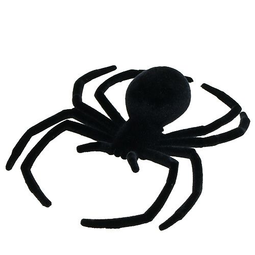 Spider black 16cm flocked